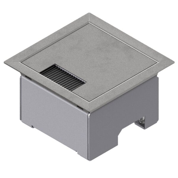 Produktbild UBD 131 128  -  Unterflur-Bodendose UBD 130 mit Rand aus Chromstahl inkl. belegtem Deckel und 1 Bürstenauslass